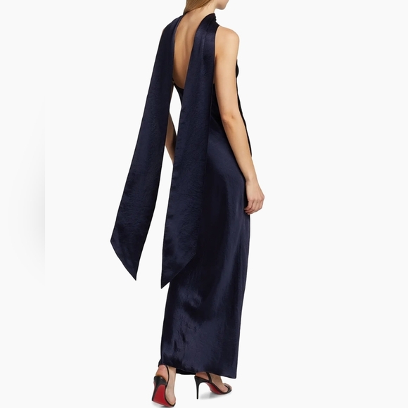 New Best Seller! Amanda Uprichard Navy Blue Silk Gown Sz Medium- Sells for $290! - Picture 9 of 16